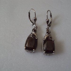 New chocolate sapphire SS earrings DAD1092